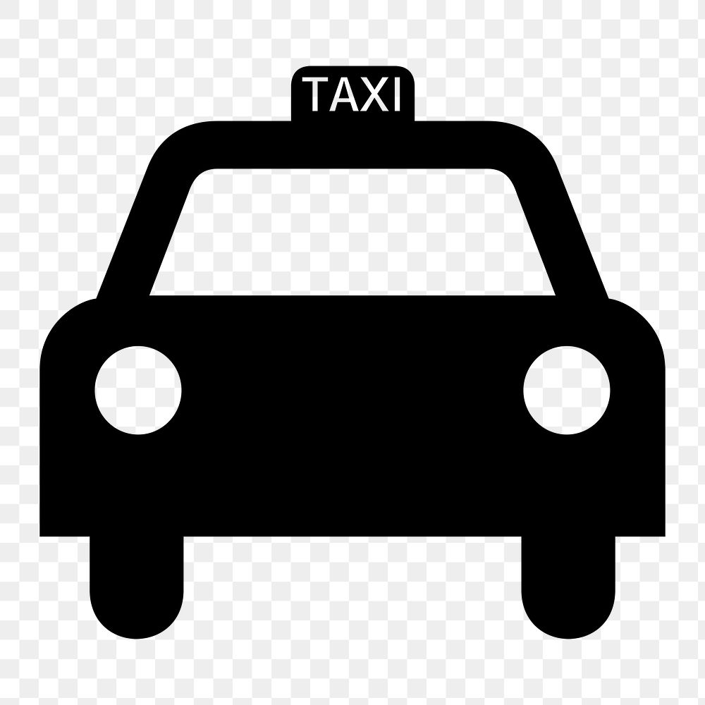 Taxi silhouette  png clipart illustration, transparent background. Free public domain CC0 image.