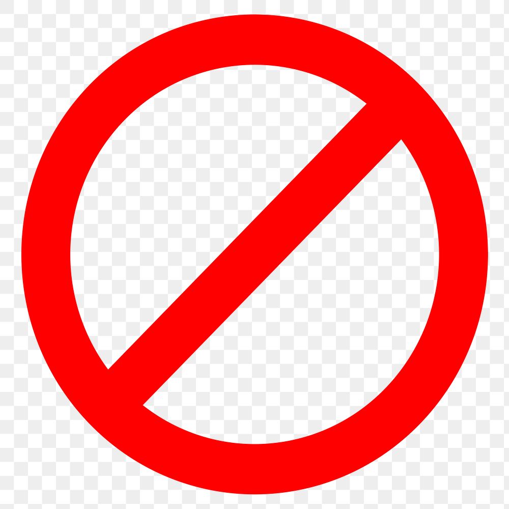 NO sign png sticker, transparent background. Free public domain CC0 image.