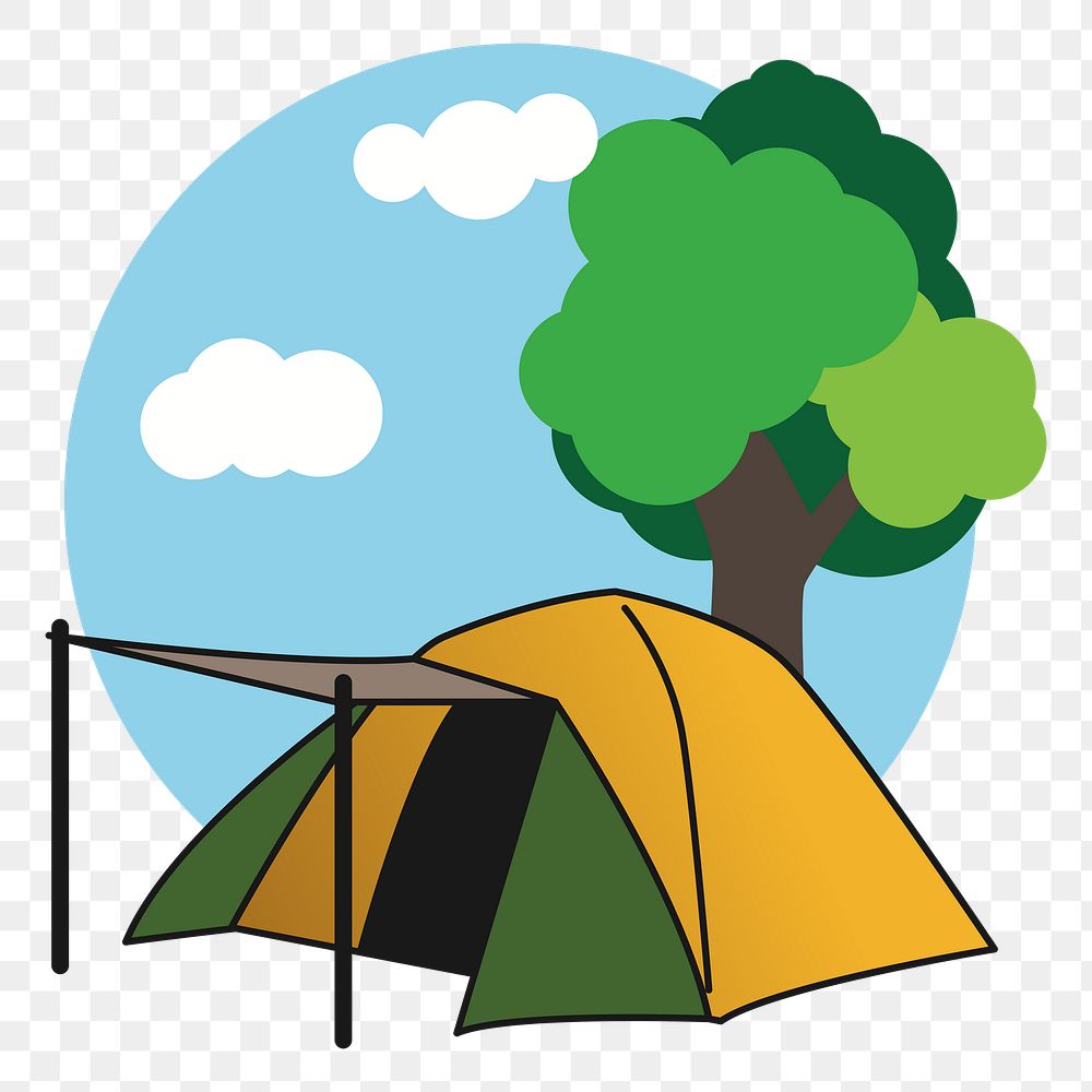 Tent png sticker, transparent background. Free public domain CC0 image.