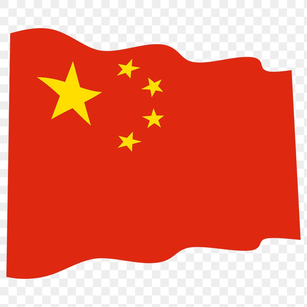 China flag png sticker, transparent background. Free public domain CC0 image.