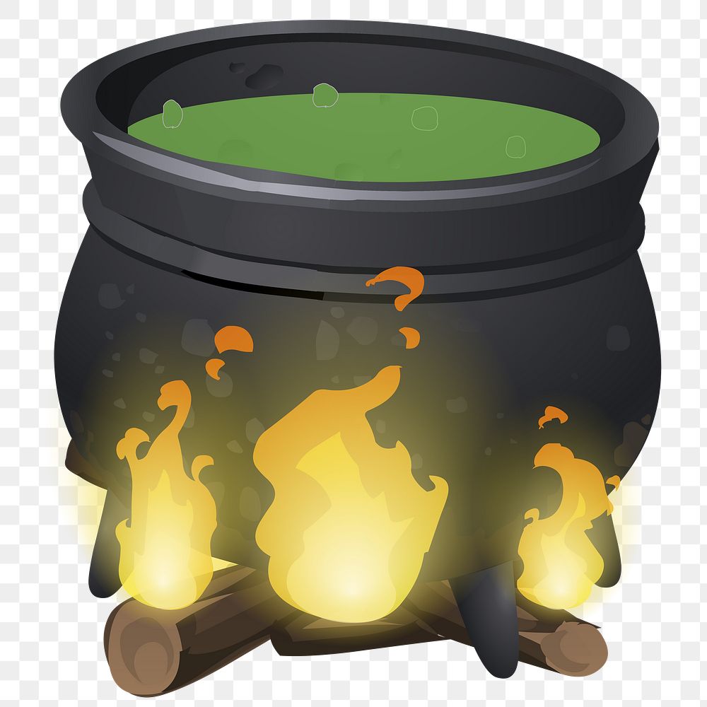 Potion cauldron png sticker, transparent background. Free public domain CC0 image.