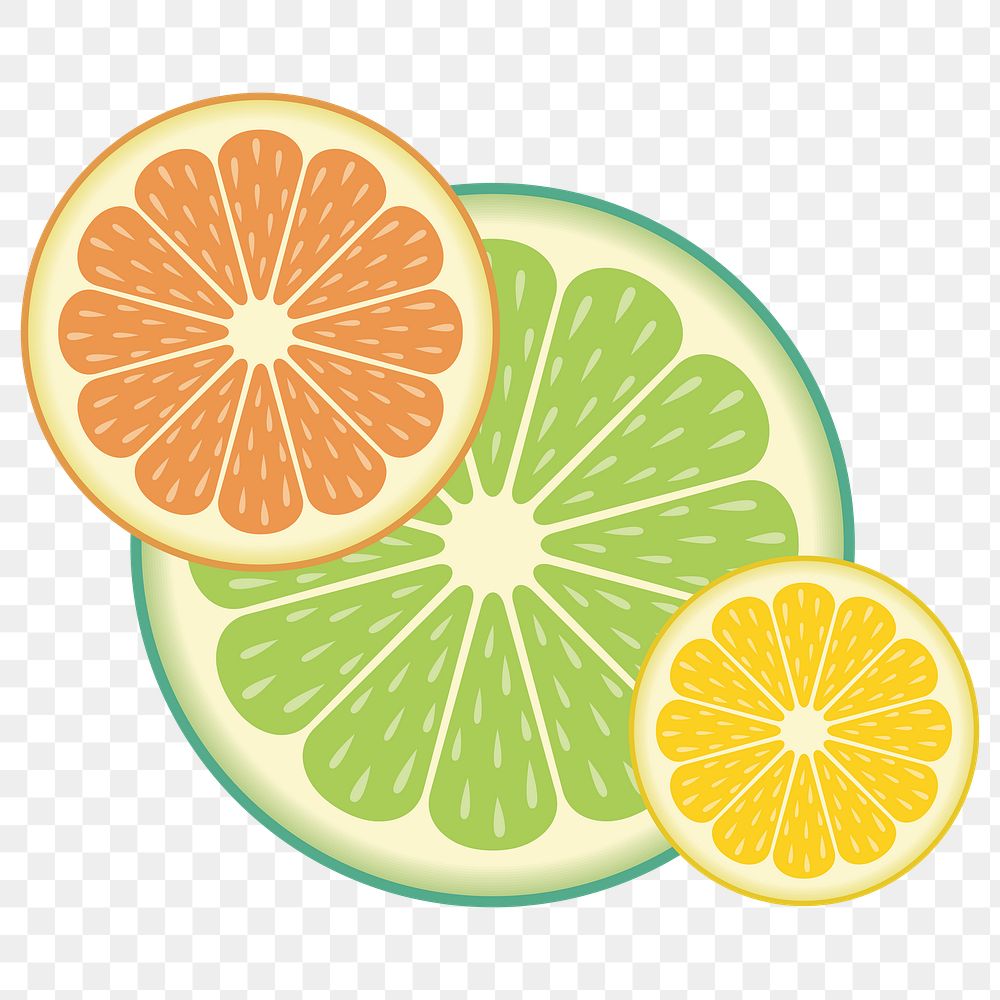 Lime lemon orange png sticker, transparent background. Free public domain CC0 image.