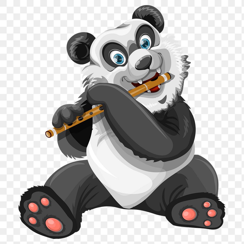 Panda  png clipart illustration, transparent background. Free public domain CC0 image.