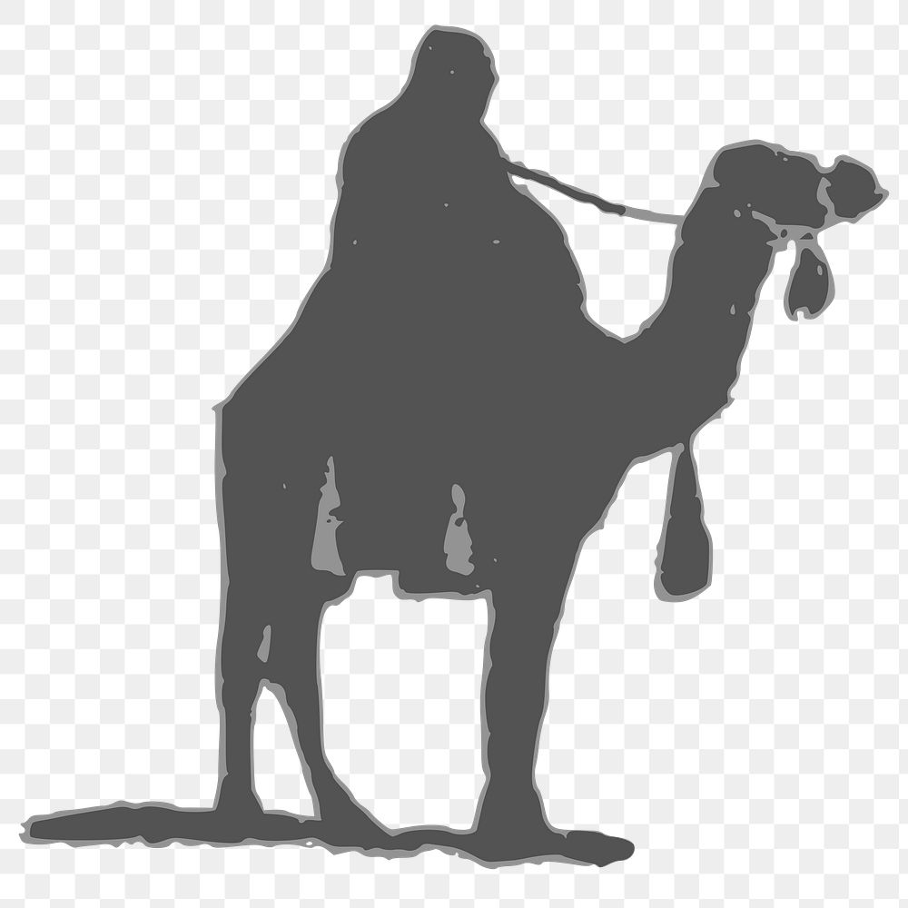 Camel rider png sticker, transparent background. Free public domain CC0 image.