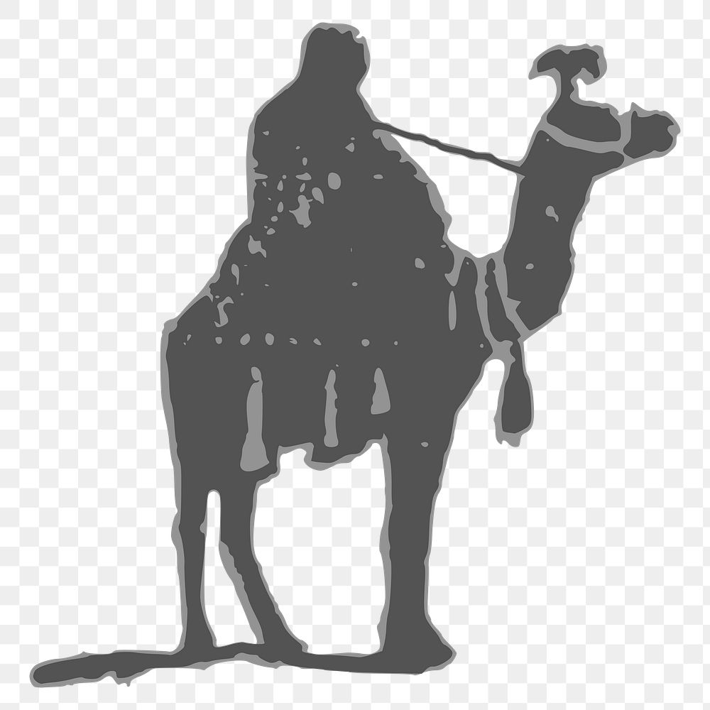 Camel rider png sticker, transparent background. Free public domain CC0 image.