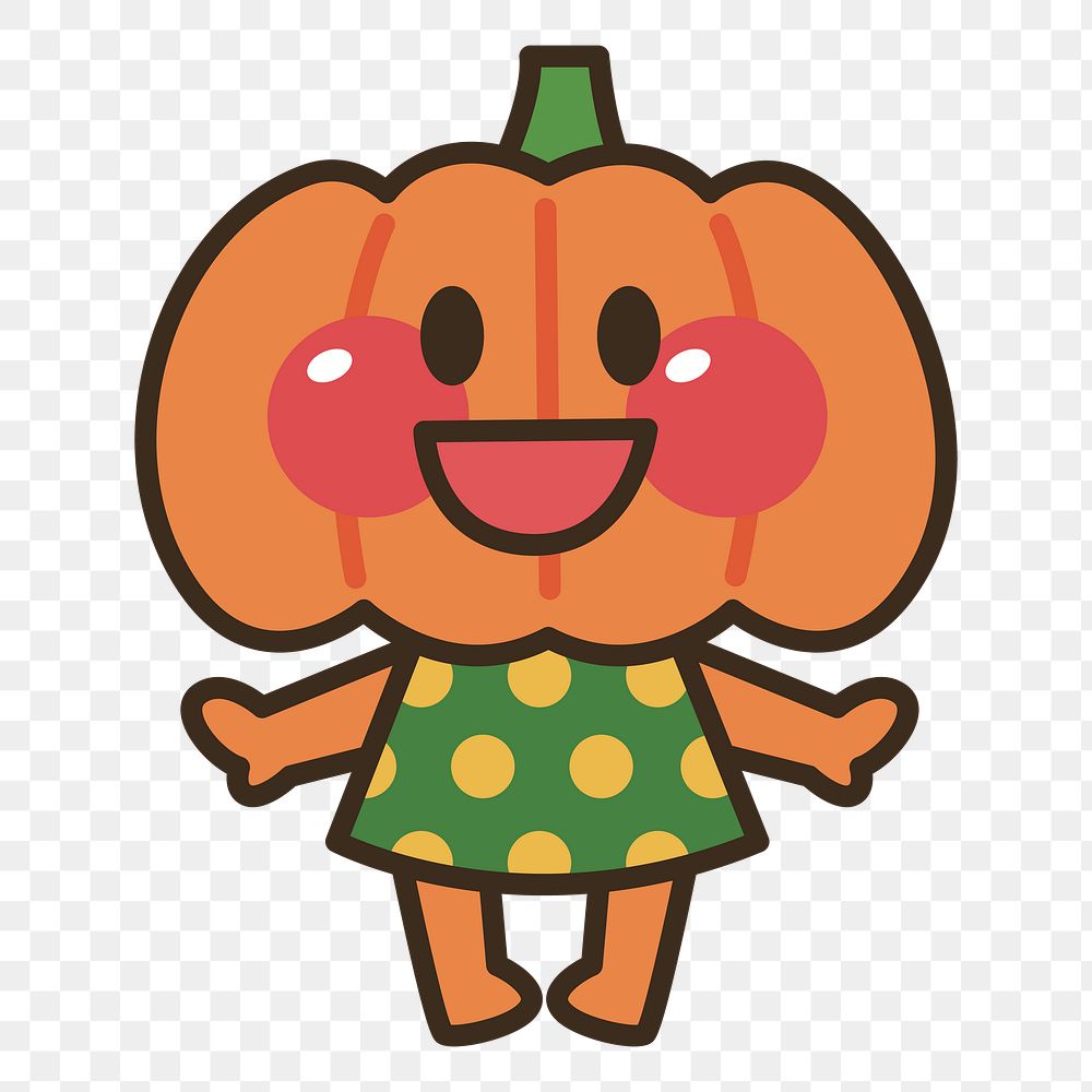 Cute pumpkin cartoon png sticker, transparent background. Free public domain CC0 image.