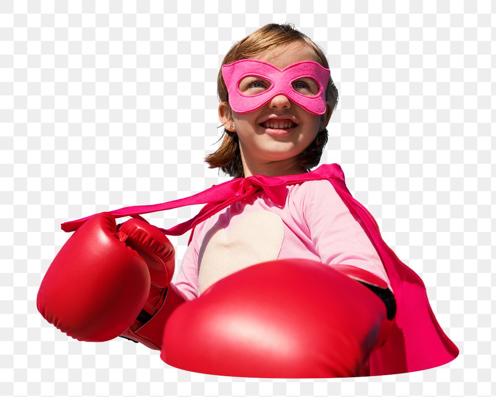 Pink superhero girl png sticker, transparent background