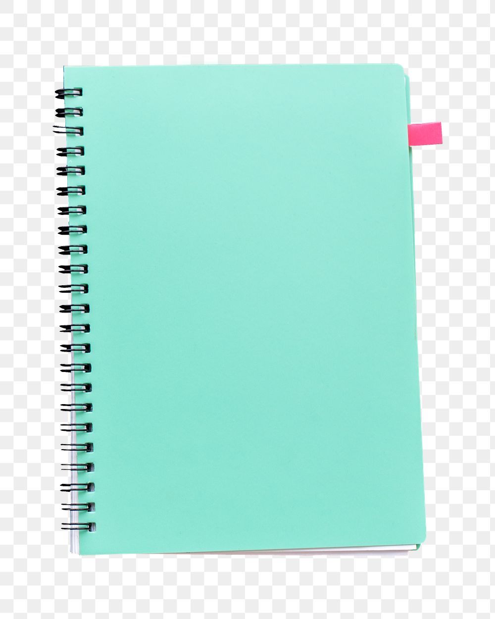 Green notebook png, transparent background