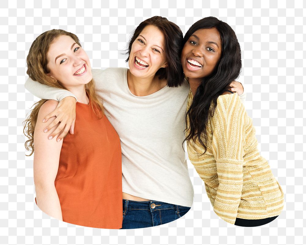 Png happy female friends , transparent background