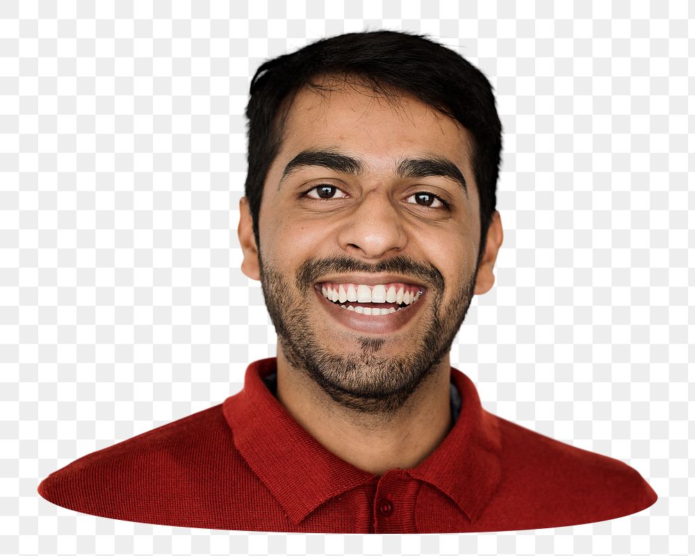 Indian man png portrait sticker, transparent background