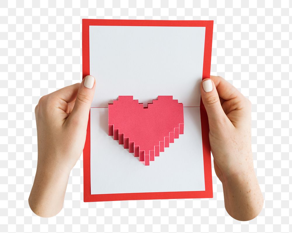 Hands opening love letter png, transparent background