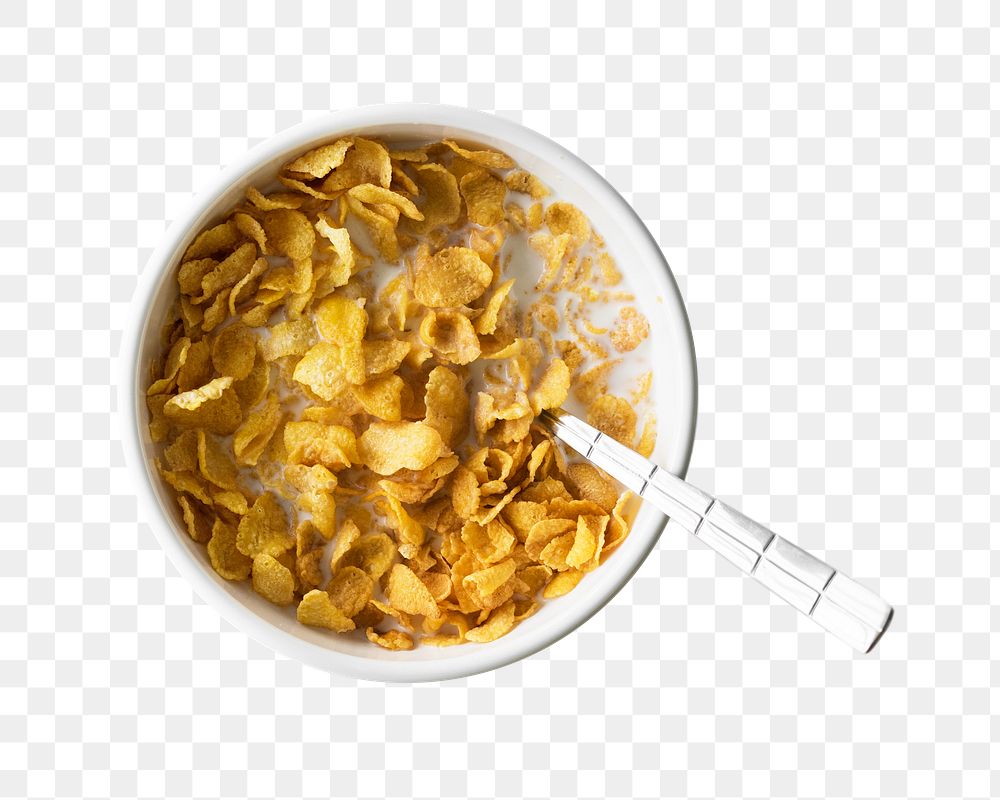 Cornflake cereal png sticker, transparent background