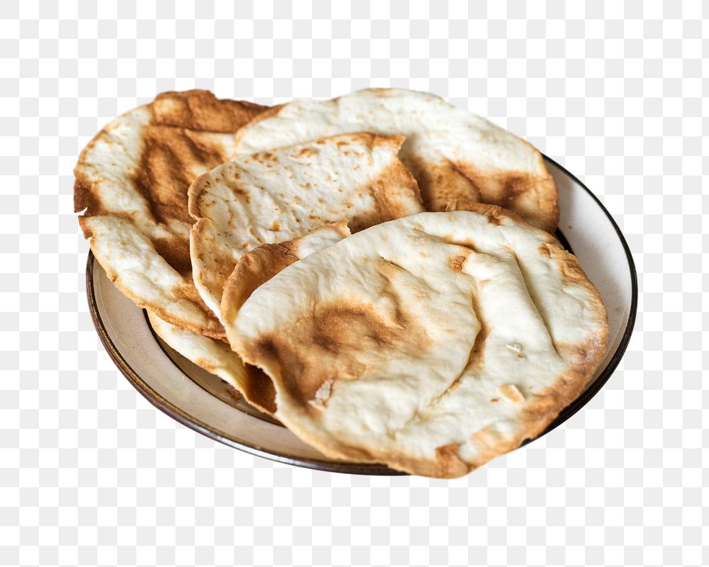 Indian naan png sticker, transparent background