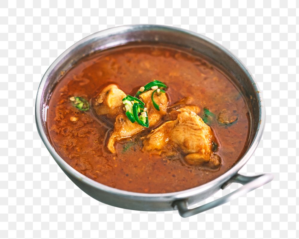 PNG Chicken masala spicy curry, collage element, transparent background