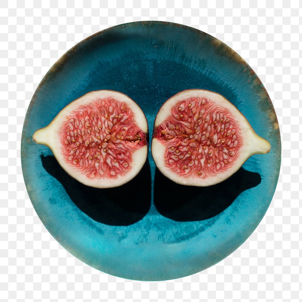 Cut fig png sticker, transparent background