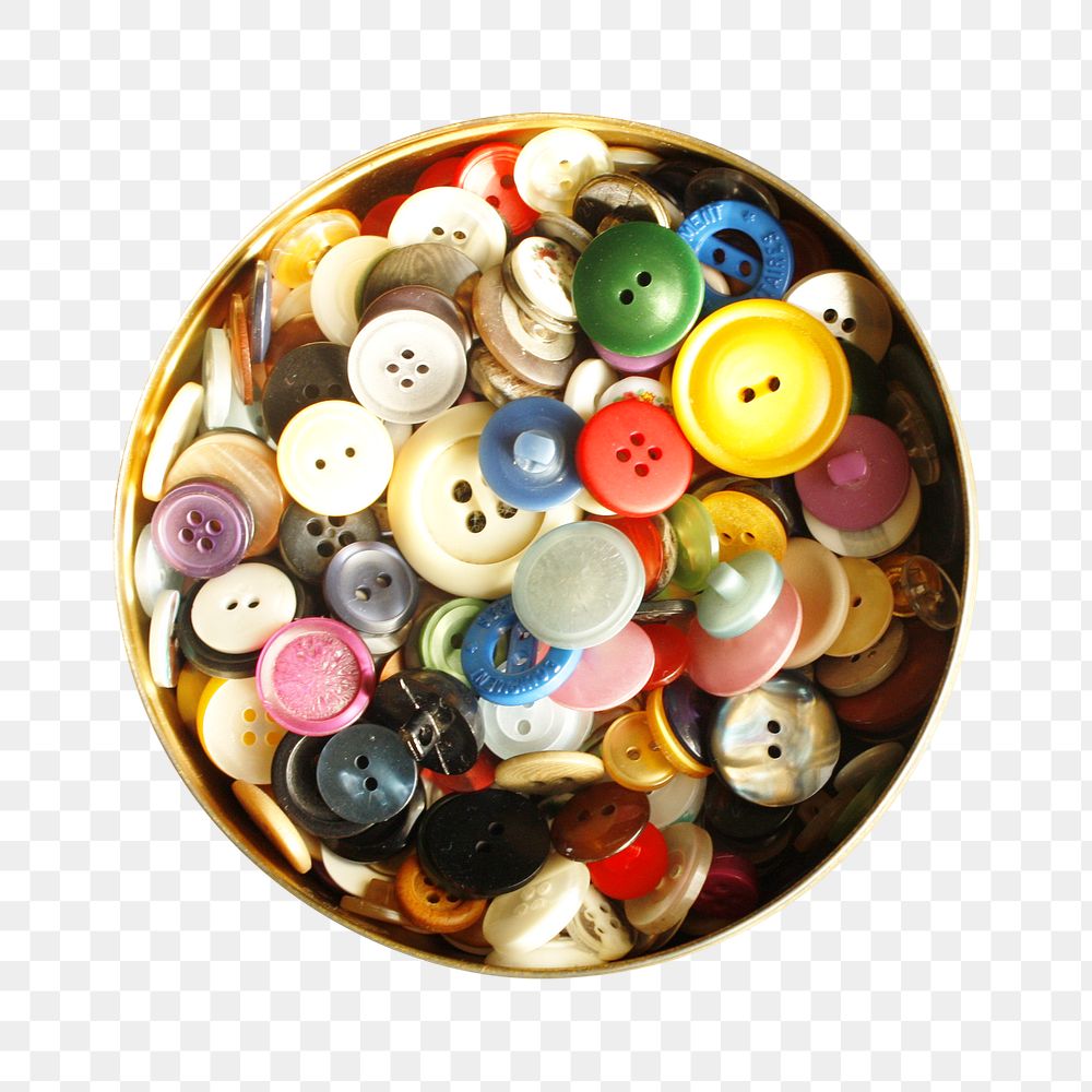 Sewing buttons png sticker, transparent background
