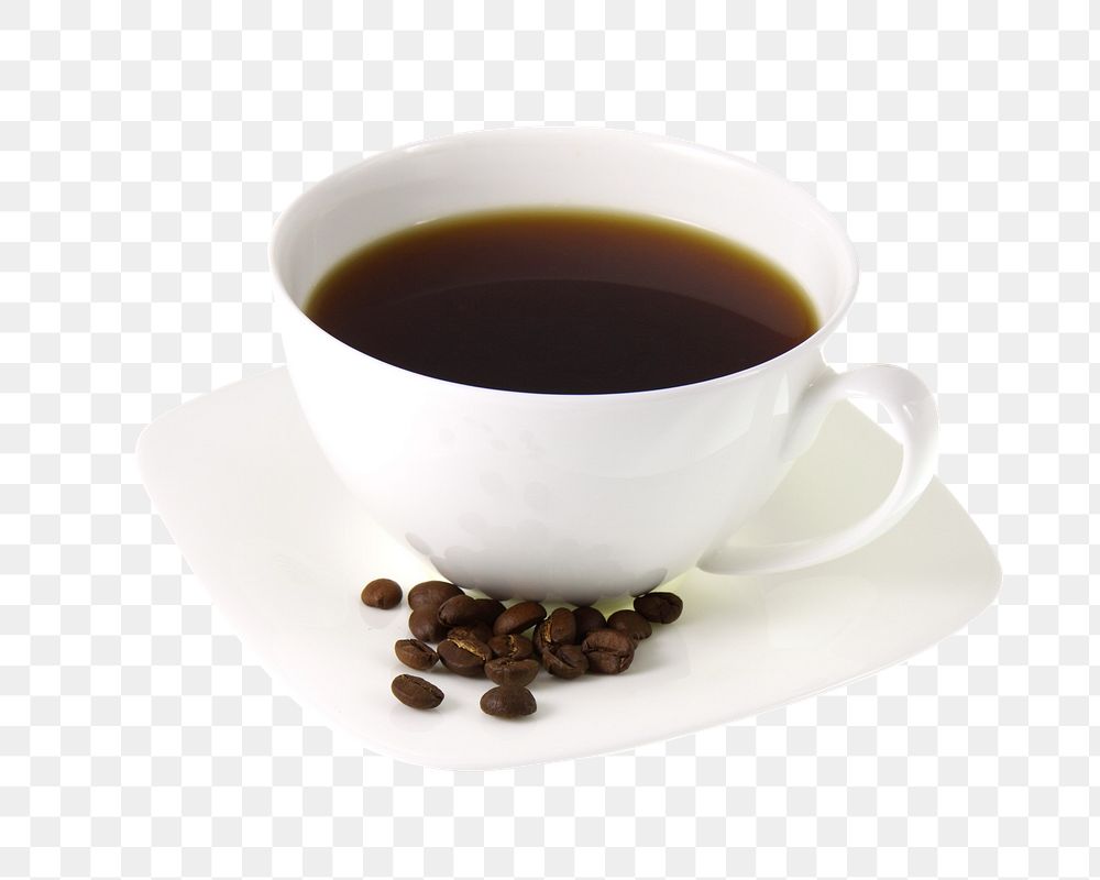 Black coffee png, transparent background