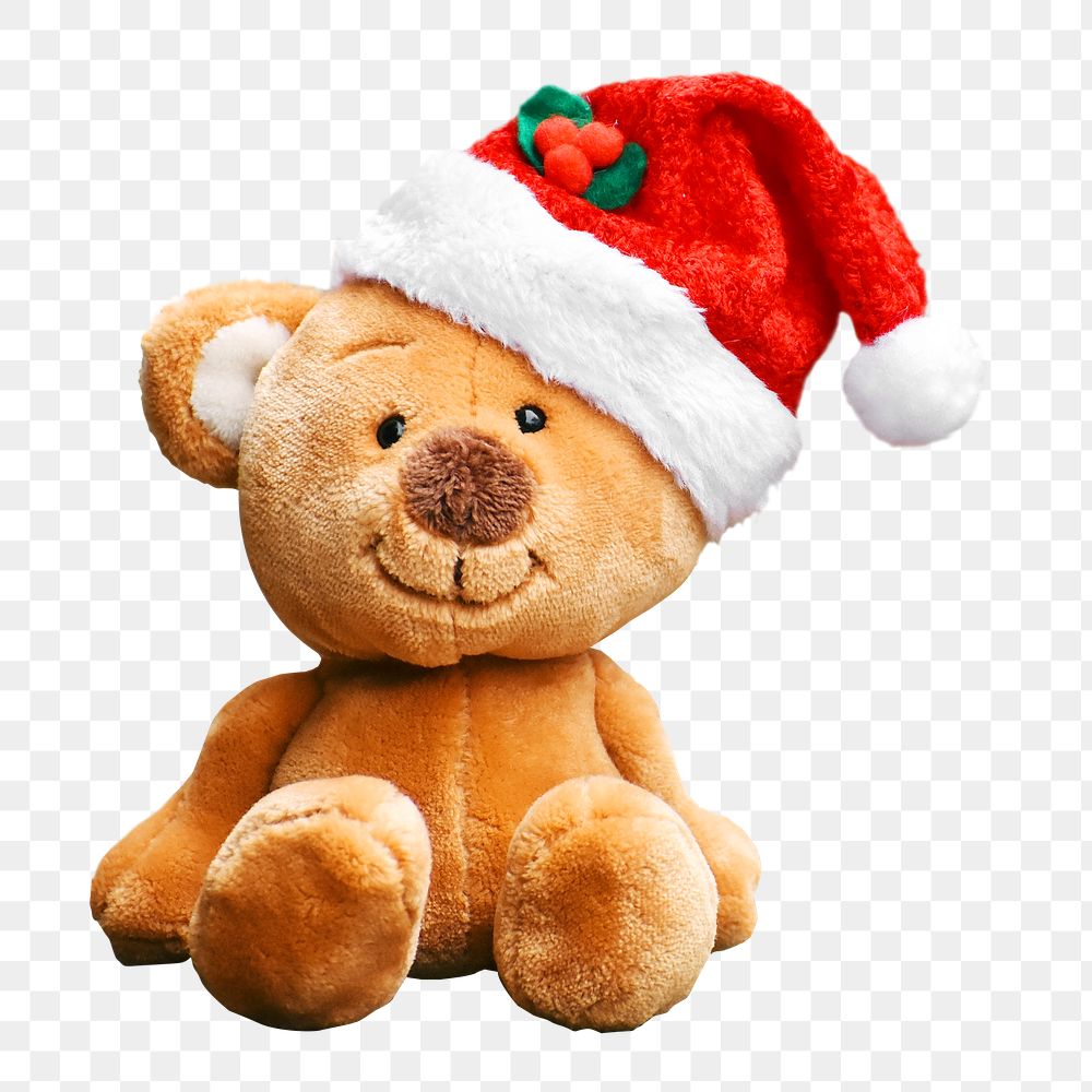 Christmas teddy bear png sticker, transparent background