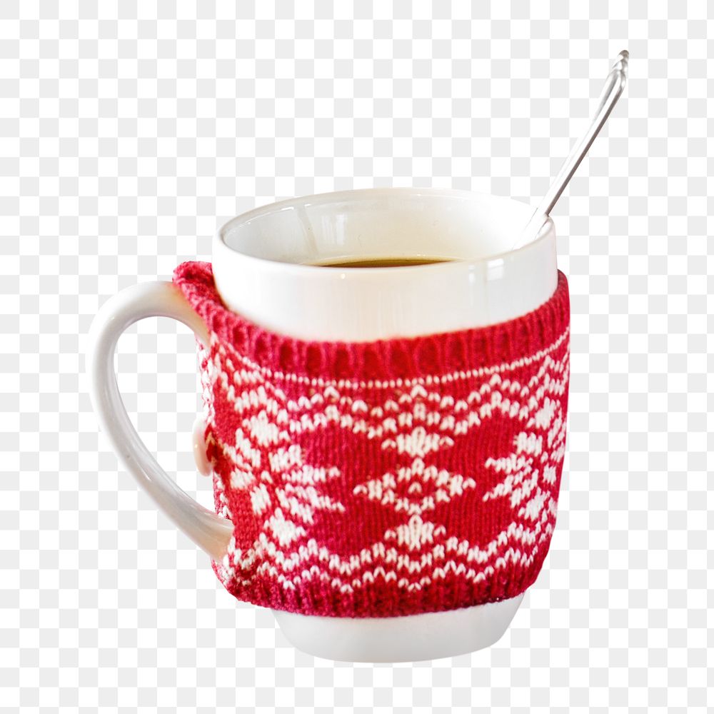 Christmas coffee png sticker, transparent background