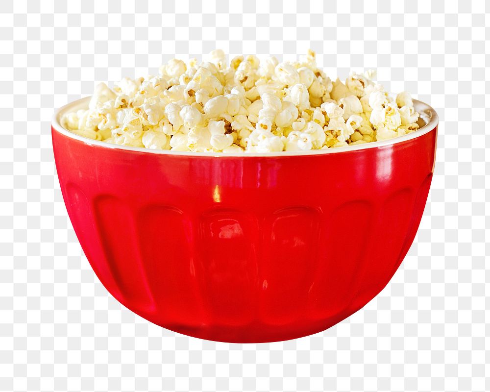 Popcorn bowl png sticker, transparent background