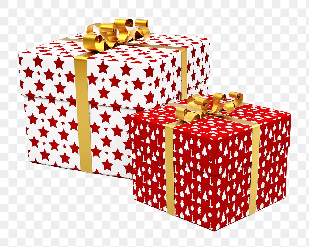 Christmas gift boxes png sticker, transparent background