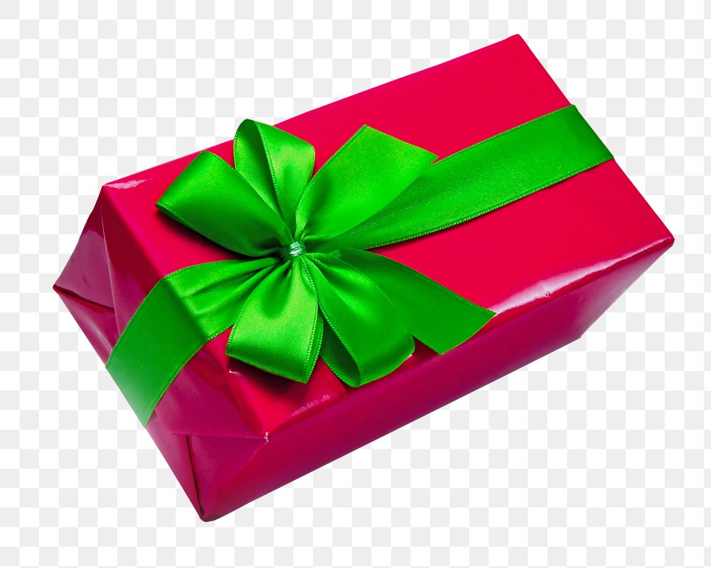 Christmas present box png, transparent background