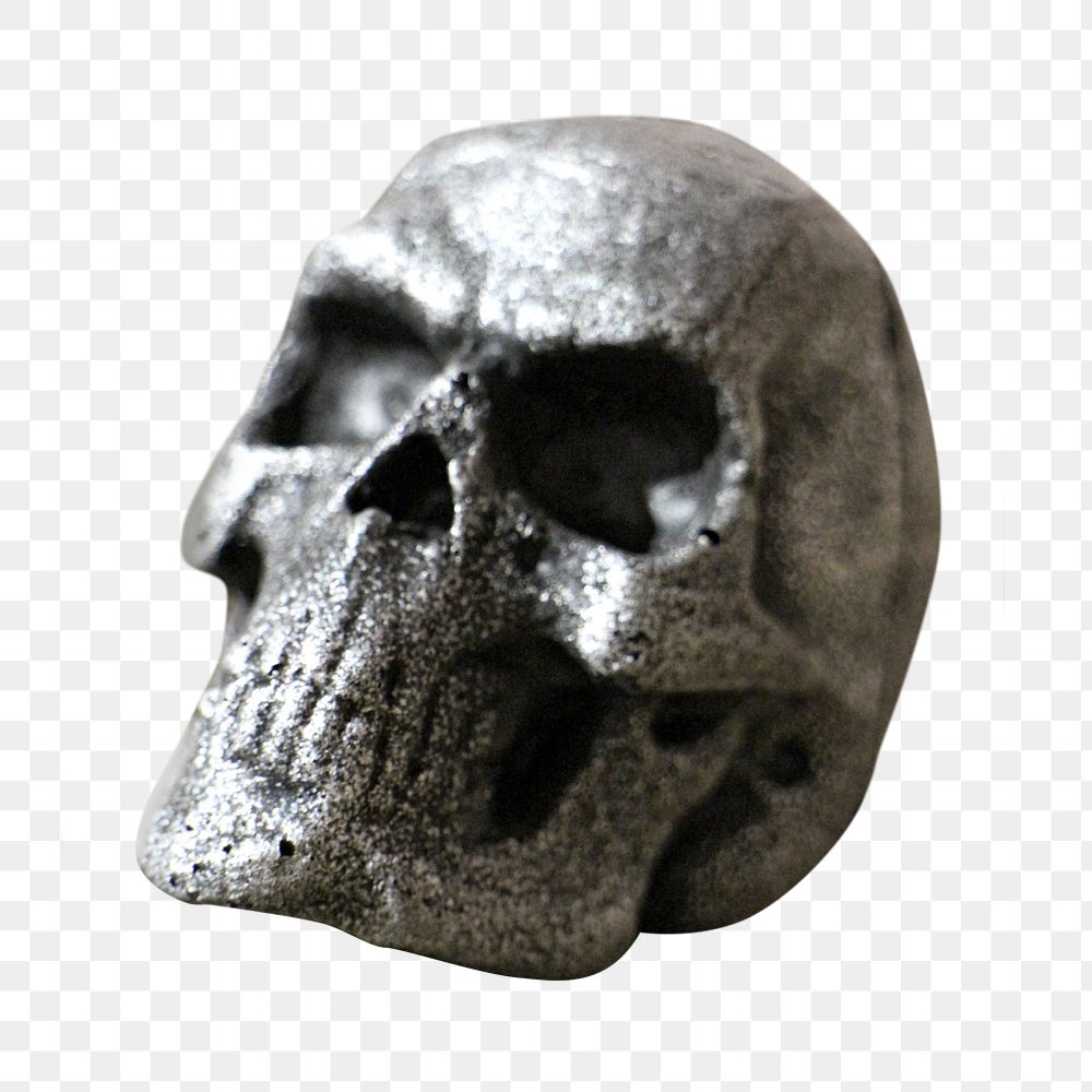 PNG metal skull, collage element, transparent background