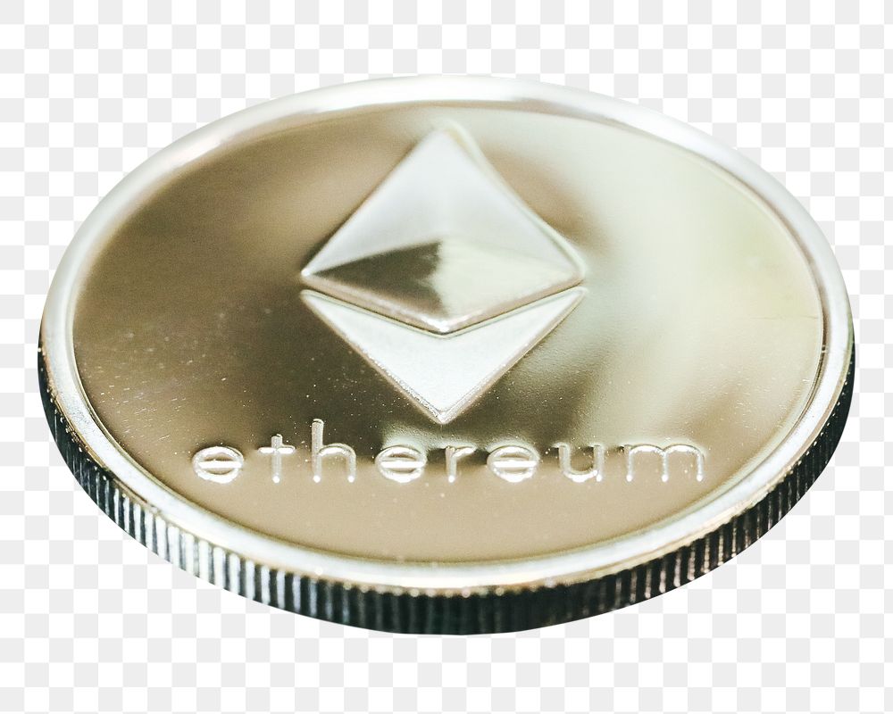 Ethereum coin png sticker, transparent background BANGKOK, THAILAND, 8 FEBRUARY 2023