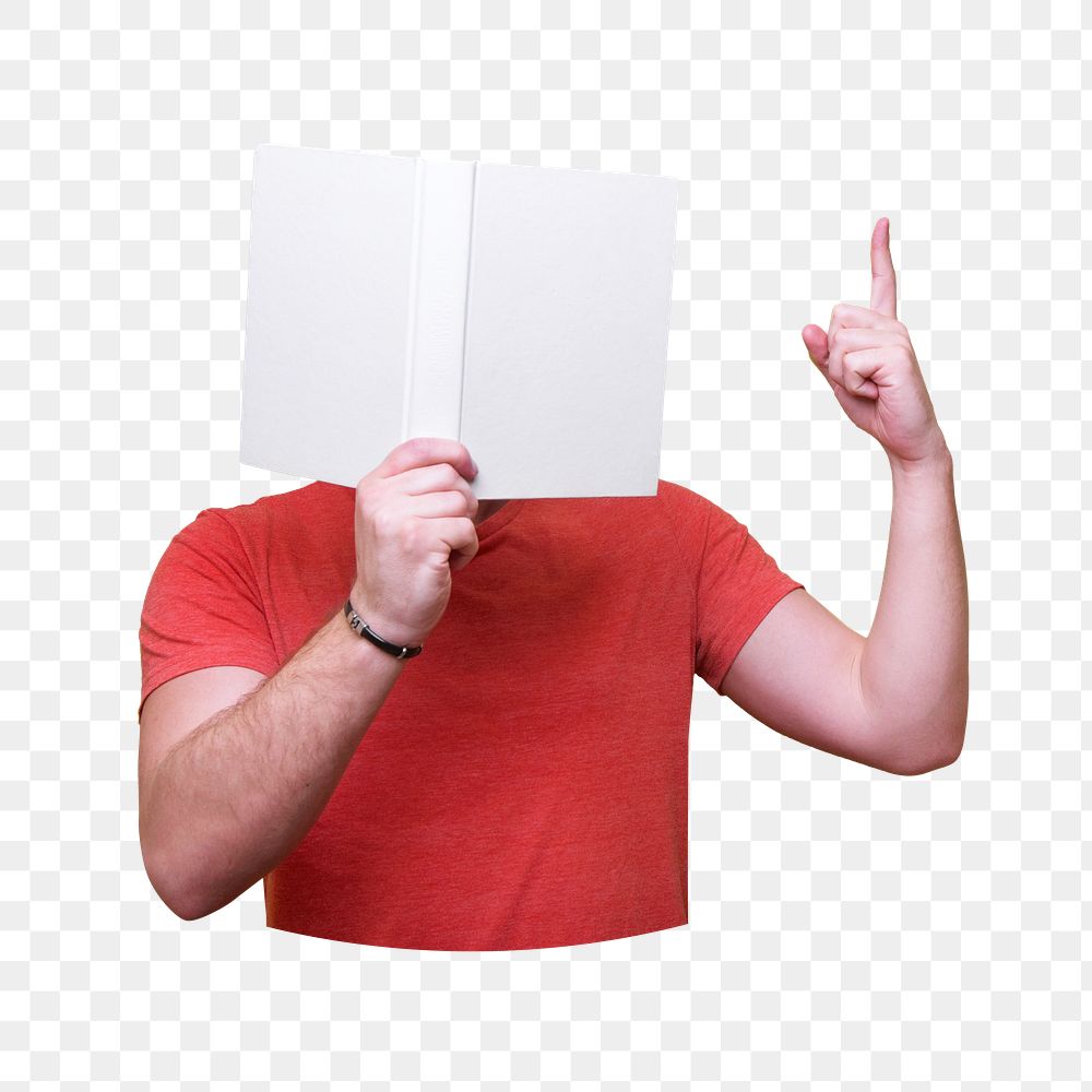 Man reading book png, transparent background