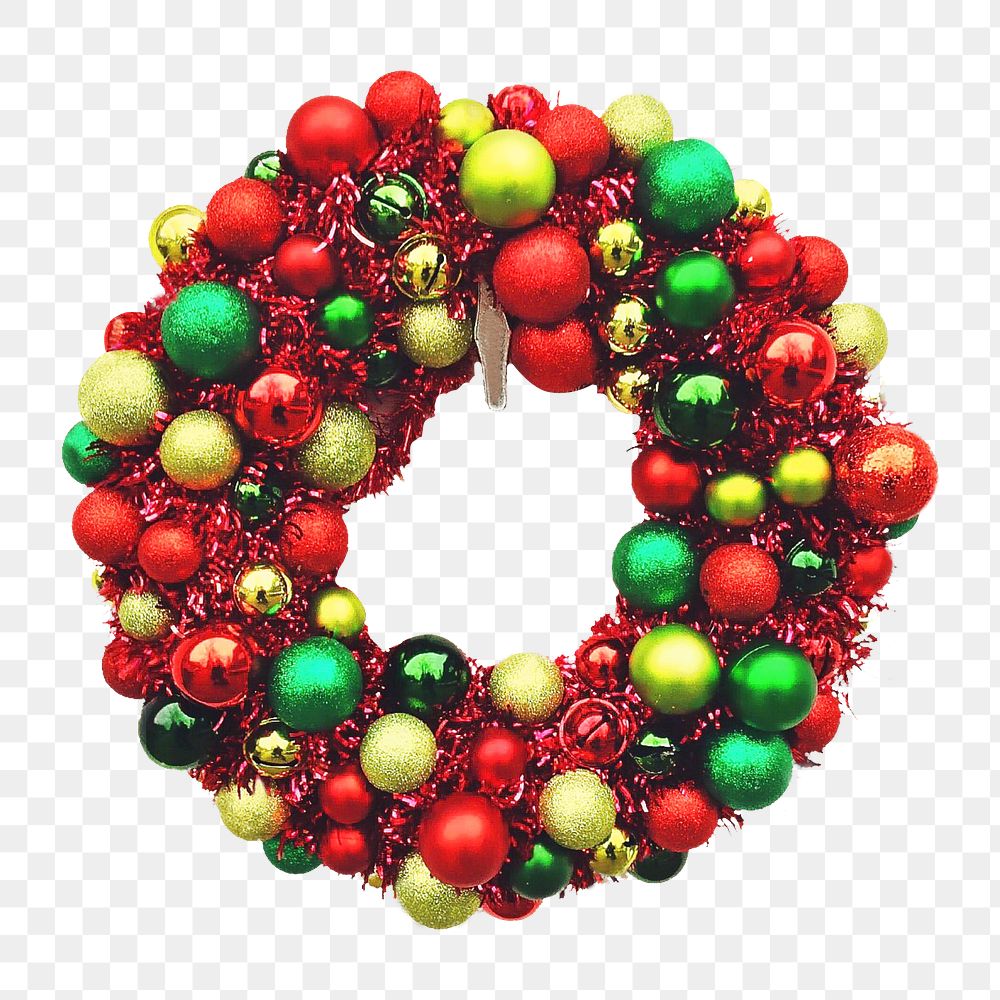 Christmas wreath  png sticker, transparent background