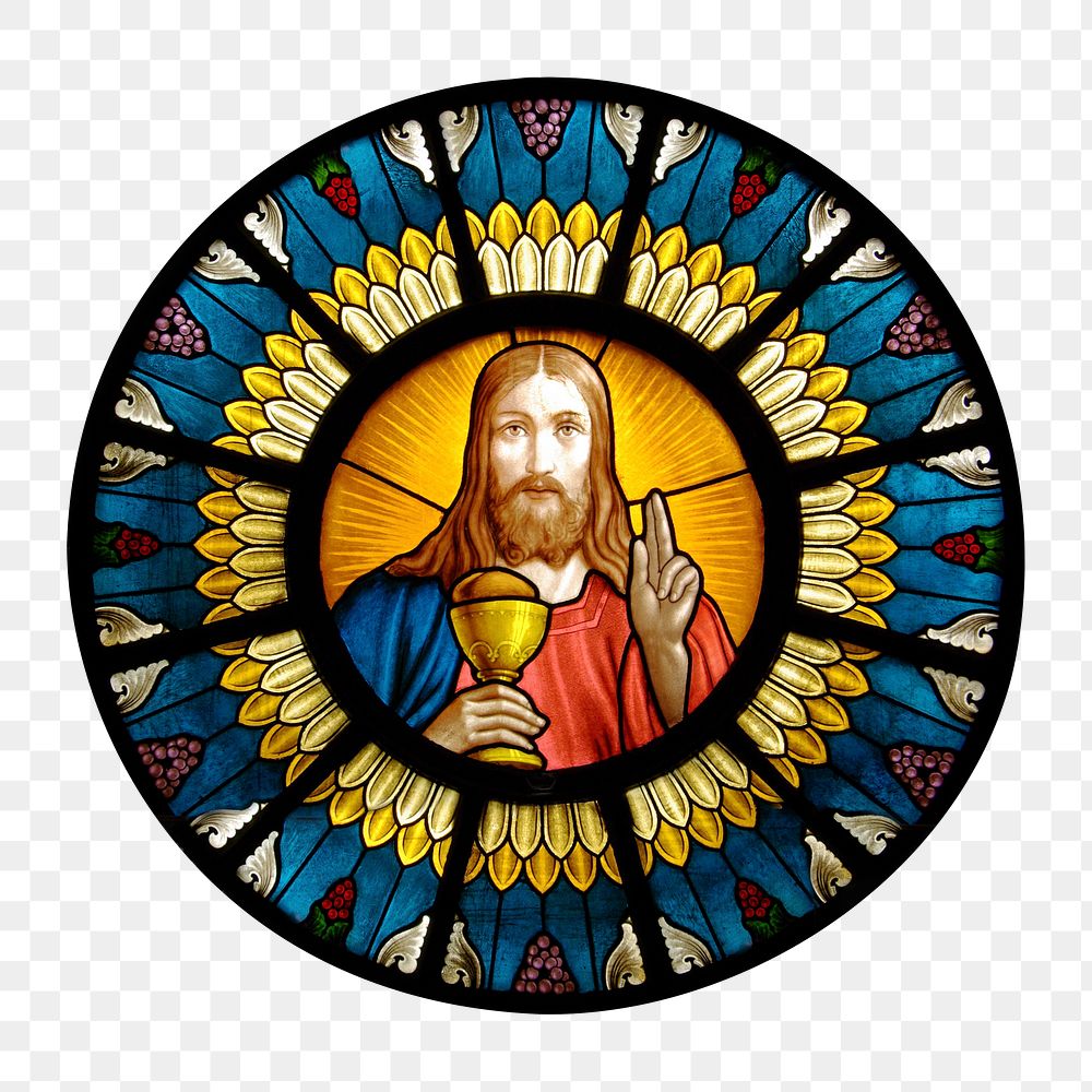 Jesus Christ badge png sticker, transparent background