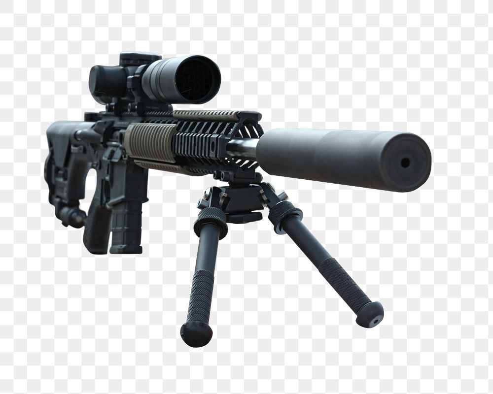 Sniper gun weapon png, transparent background