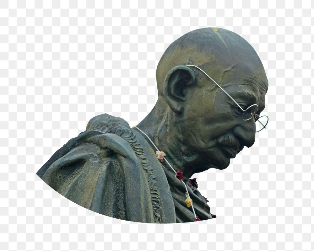 Mahatma Gandhi sculpture png, transparent background
