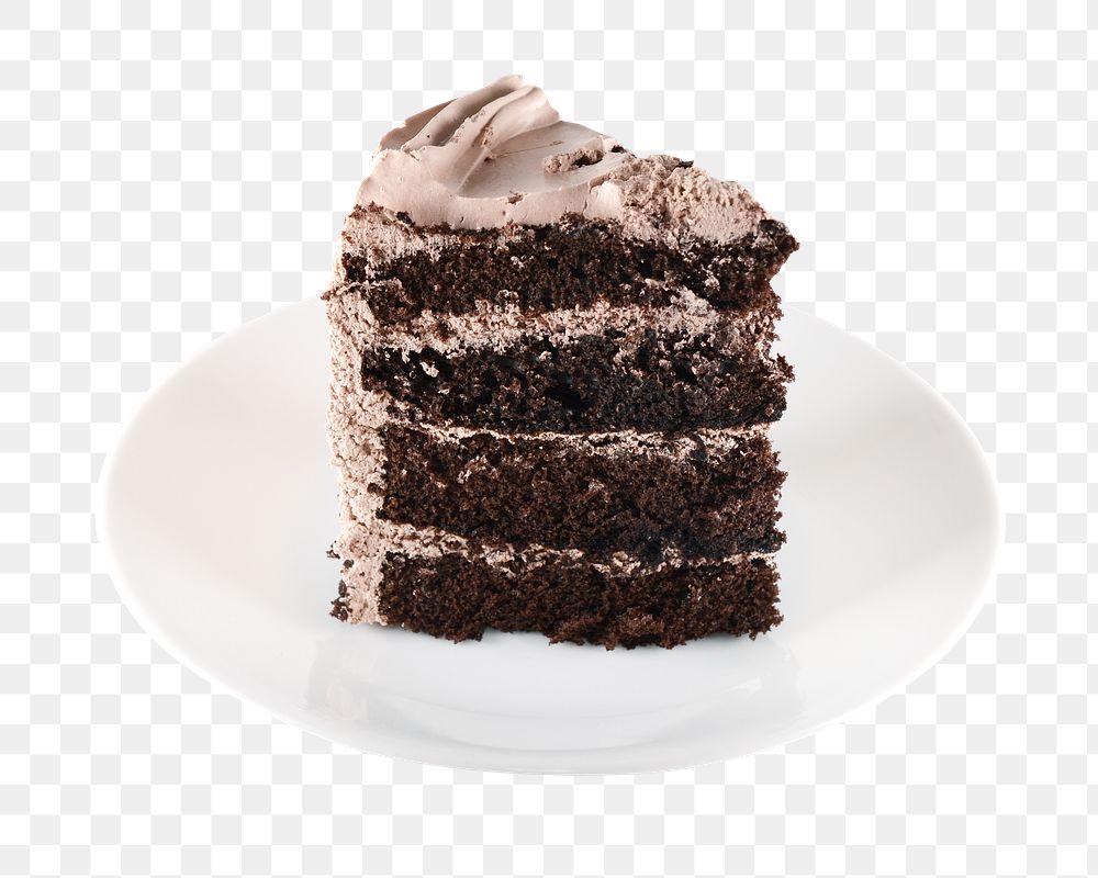 Chocolate cake png dessert sticker, transparent background