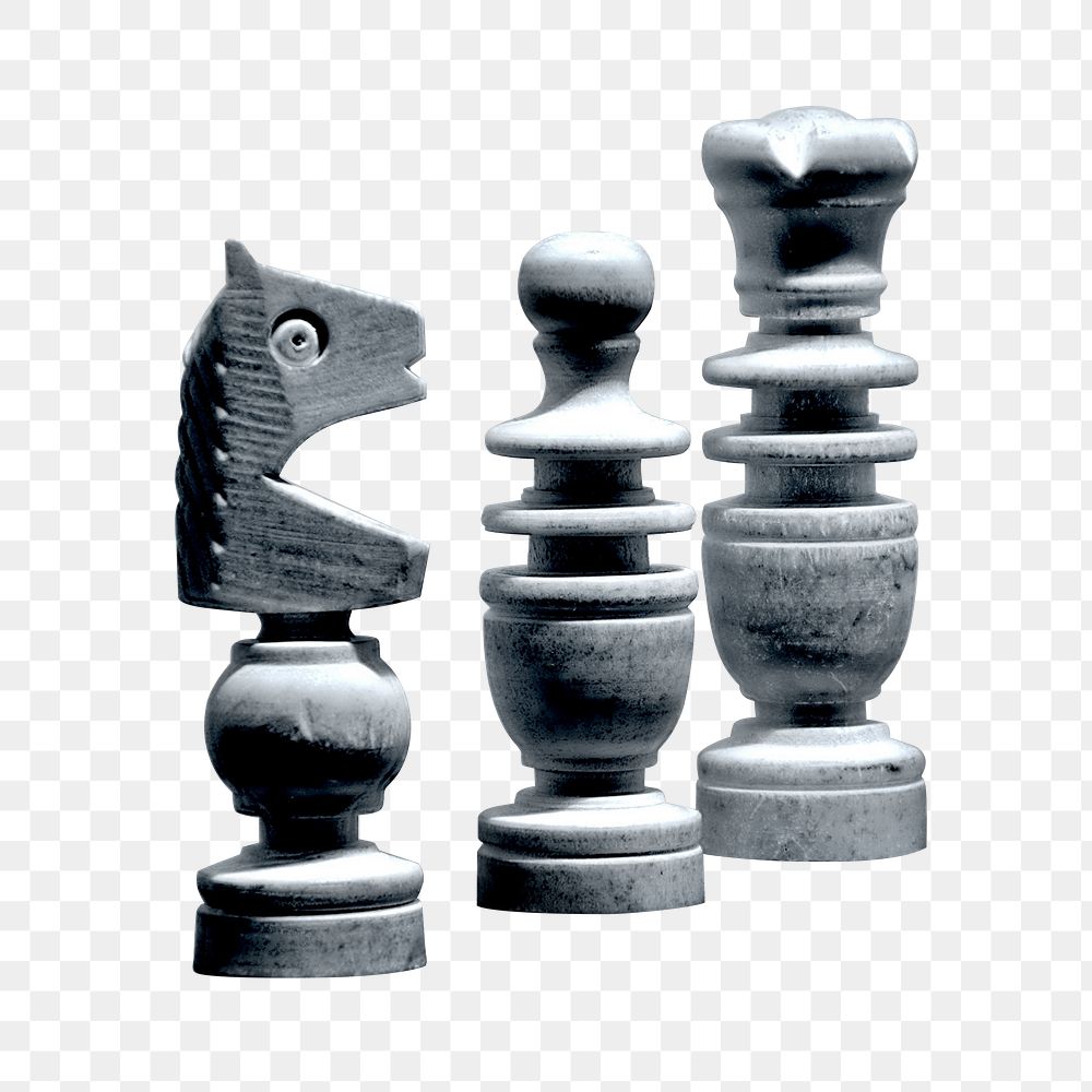 Wooden chess pieces png sticker, transparent background