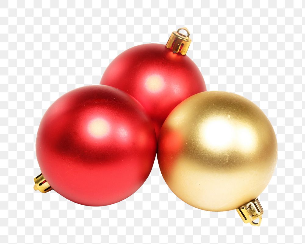 Christmas baubles png, transparent background