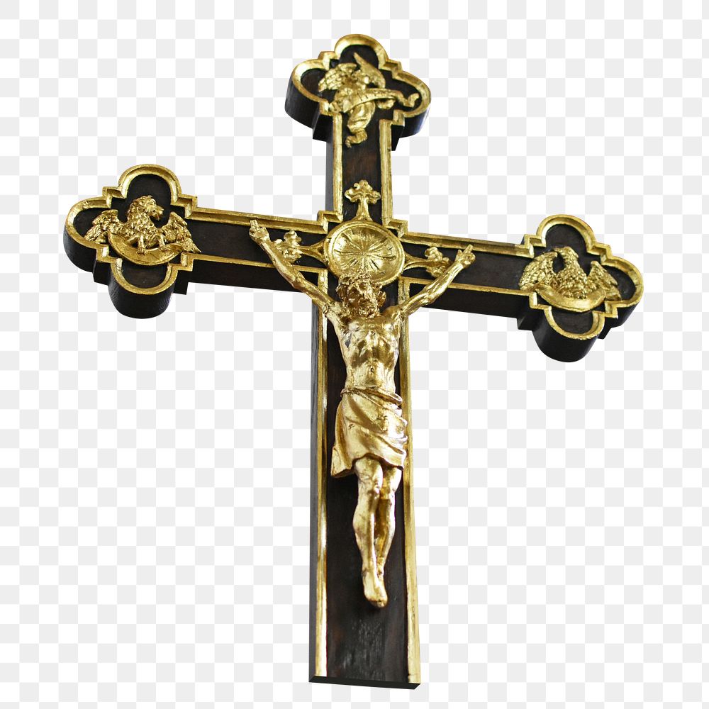 Crucifix cross png, transparent background