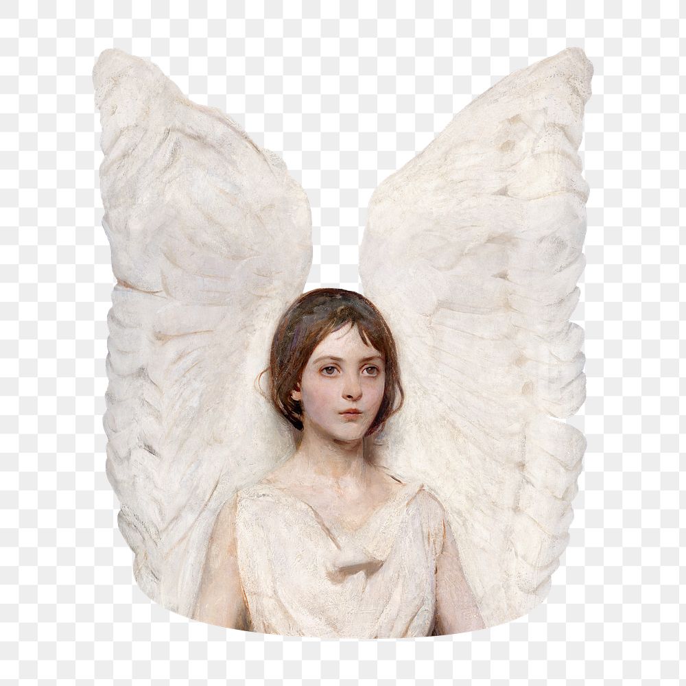 Angel png sticker, Abbott Handerson Thayer's illustration on transparent background, remixed by rawpixel