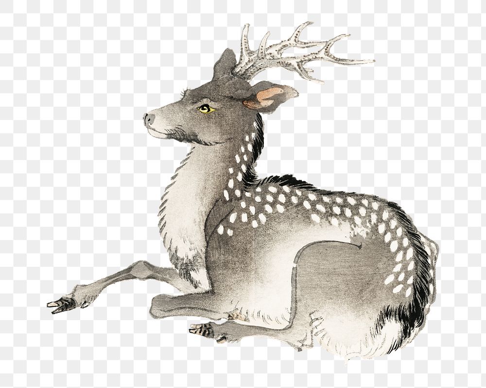  Elk png sticker, vintage animal illustration transparent background. Remixed by rawpixel.