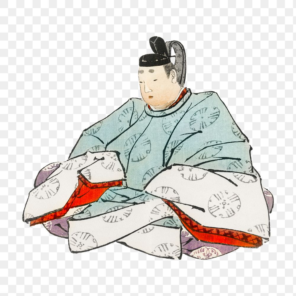Vintage Shogun png  illustration sticker, transparent background. Remixed by rawpixel.