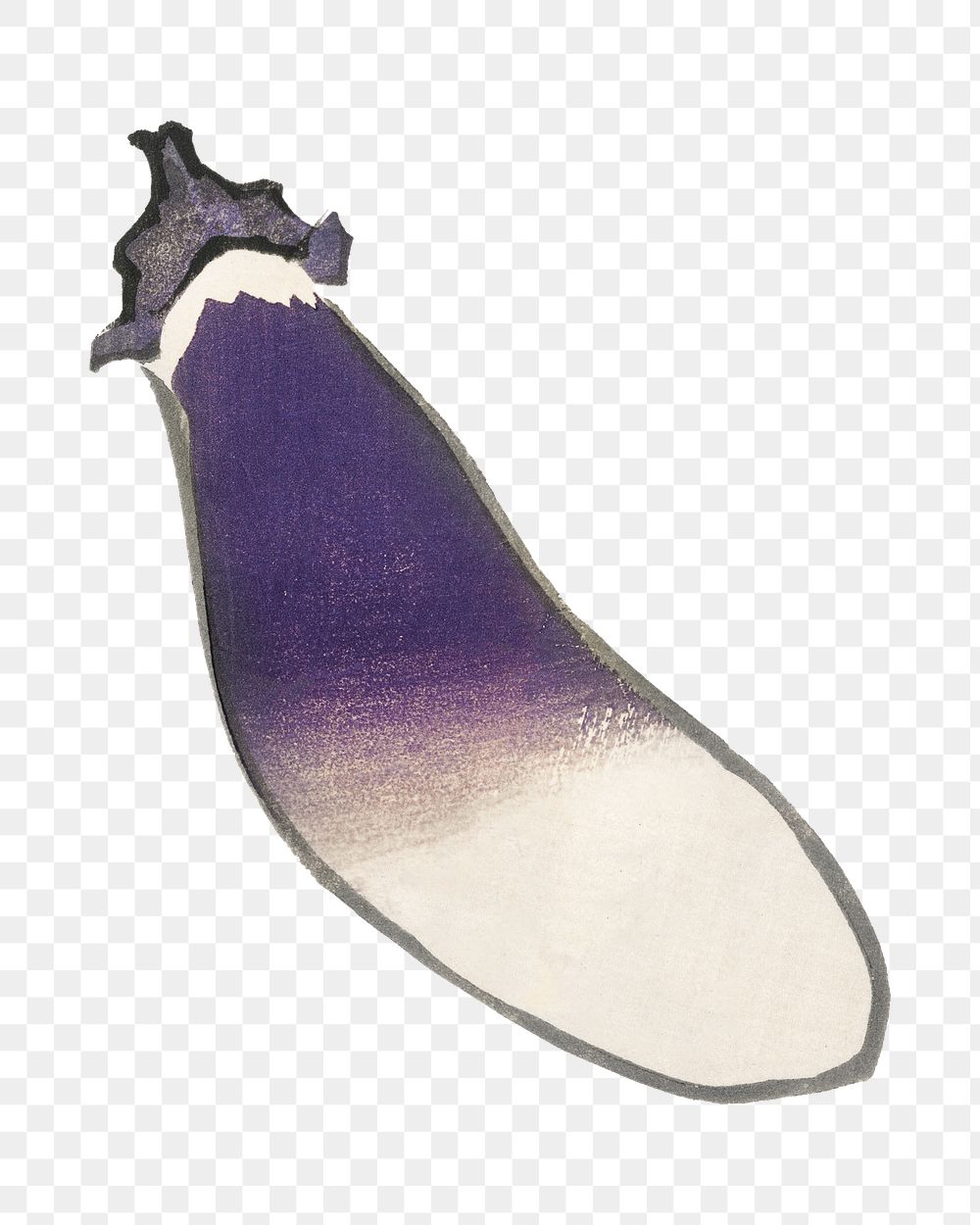 Vintage eggplant png vegetable sticker, transparent background. Remixed by rawpixel.