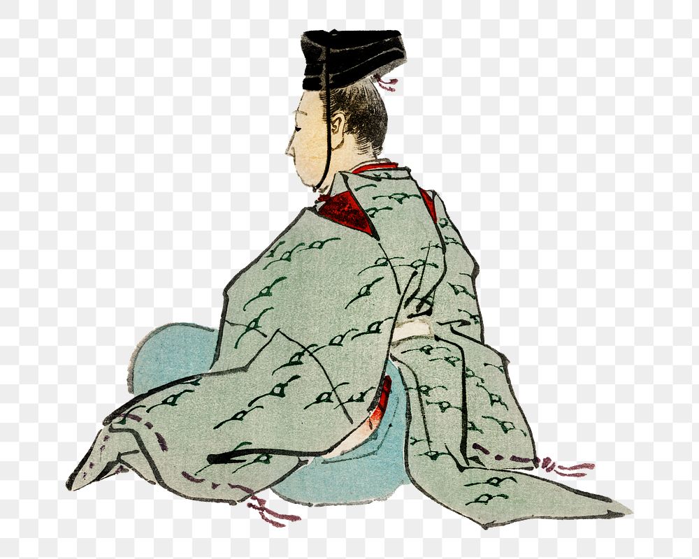 Vintage  Japanese emperor png sticker, transparent background. Remixed by rawpixel.