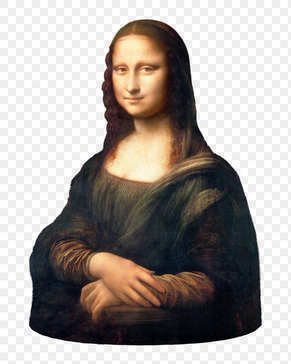 Mona Lisa png sticker, Leonardo da Vinci's famous painting on transparent background, remixed by rawpixel