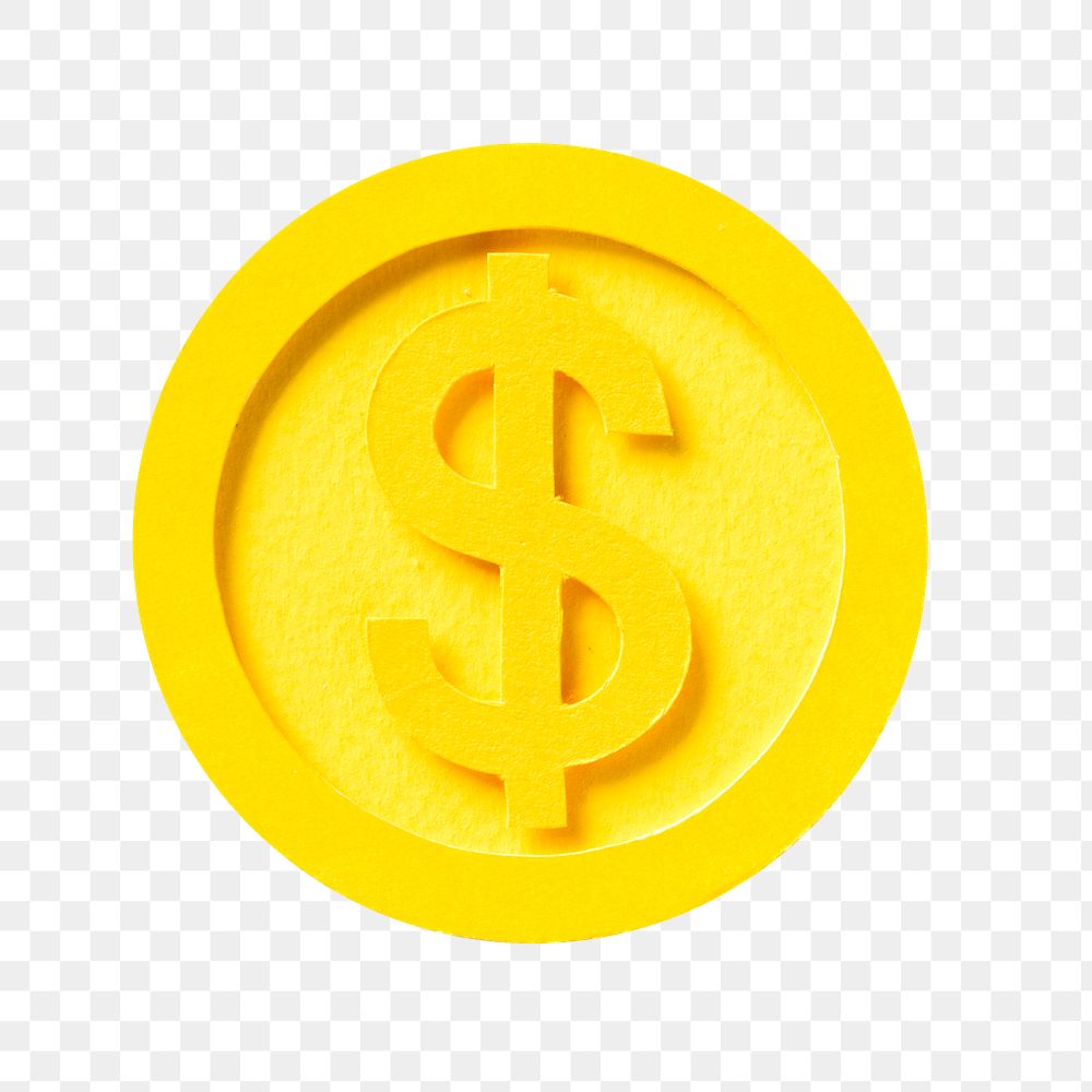 Png 3D US dollar coin sticker, transparent background