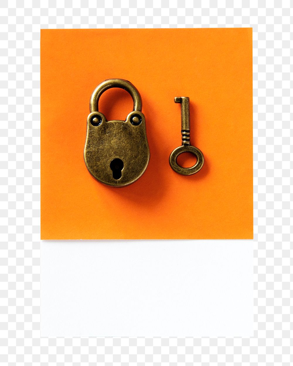 Key and padlock png, transparent background