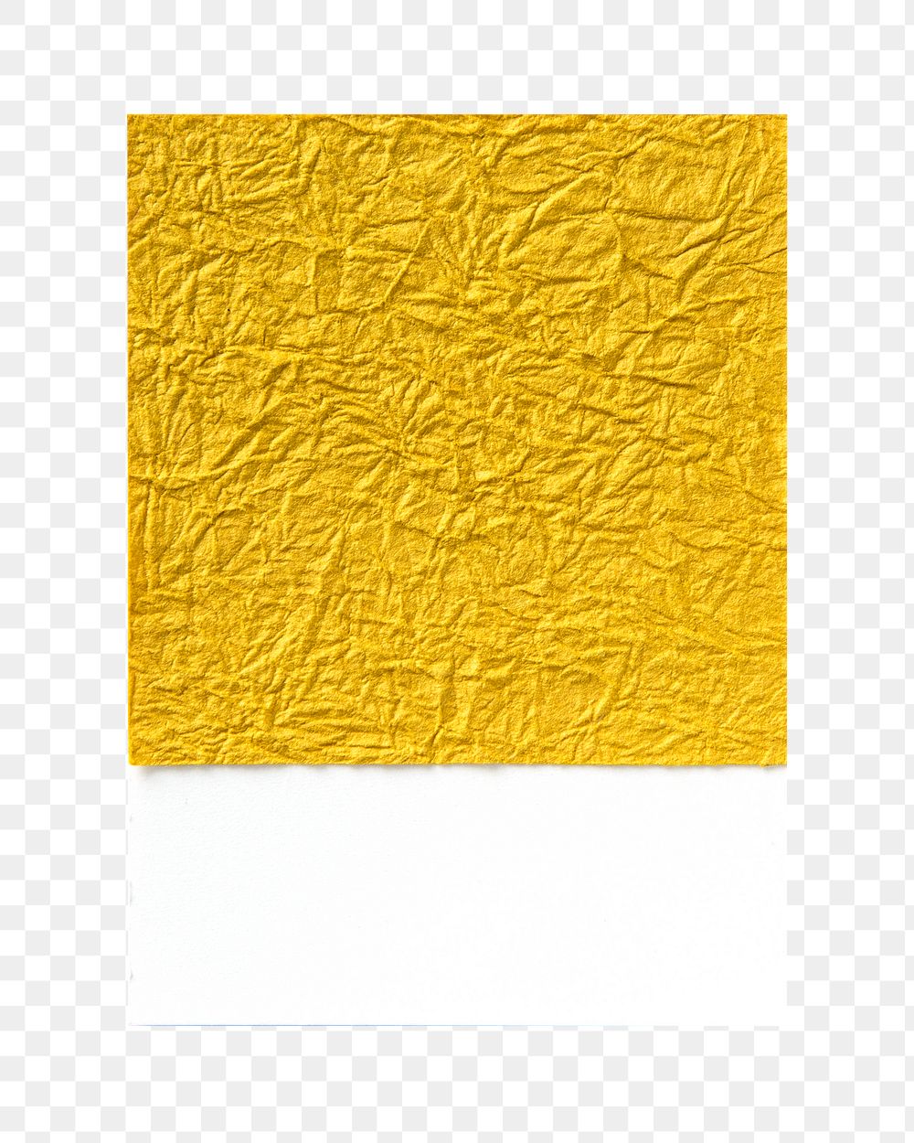 Yellow wrinkled paper png, transparent background