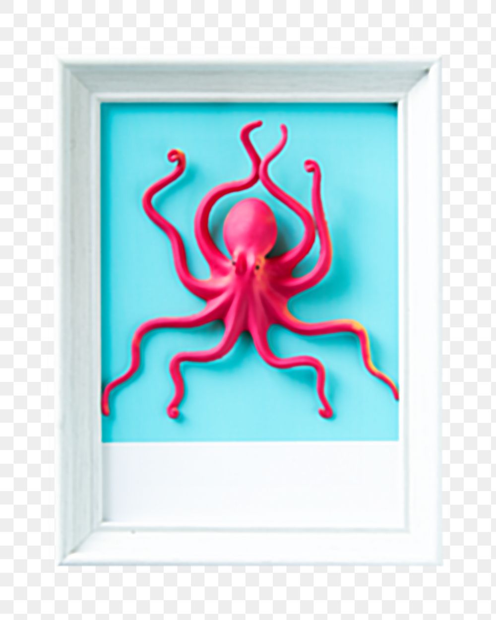 Toy octopus png frame , transparent background