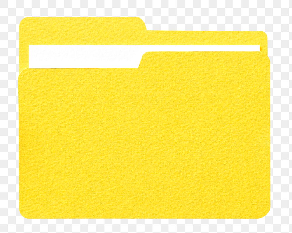 Yellow document folder png sticker, transparent background