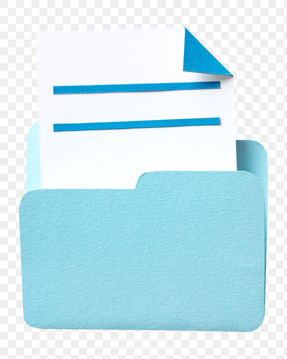 Blue document folder png sticker, transparent background