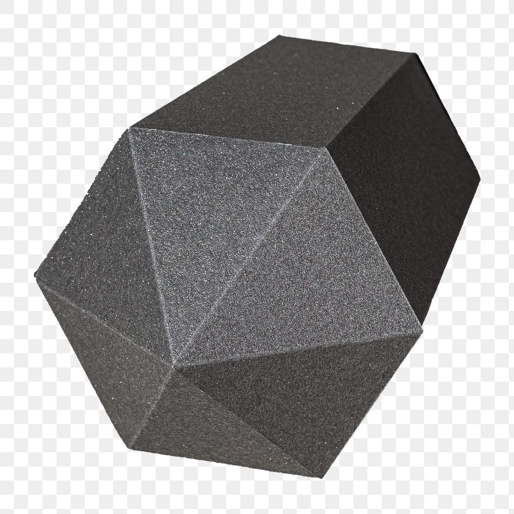 3D Hexagonal prism png, transparent background